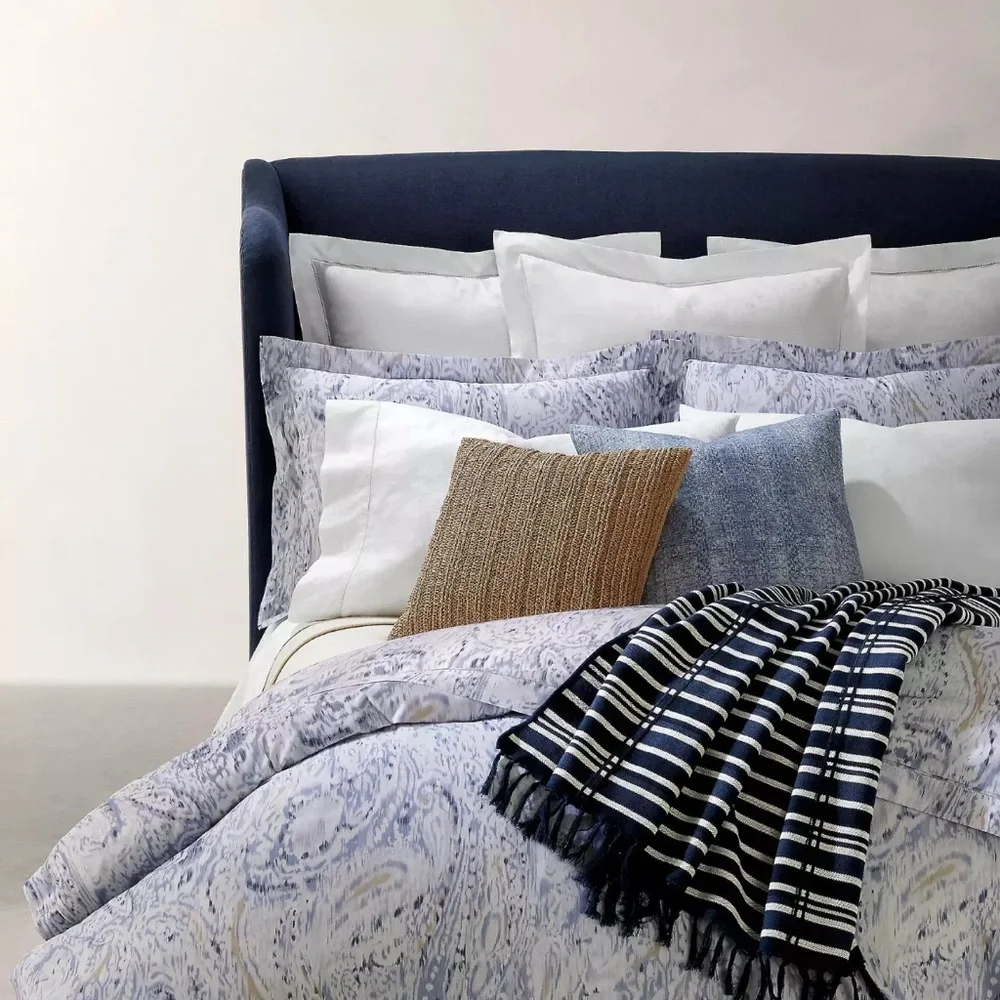 Ralph Lauren Lorelai Cotton Sateen Queen Duvet Cover in Periwinkle, NEW w/Tag